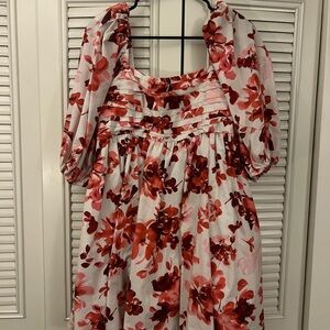 Abercrombie & Fitch Floral Red and White Dress